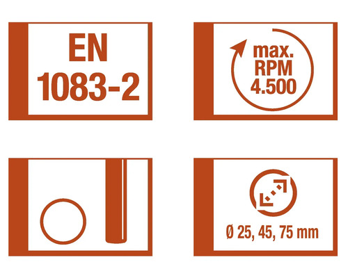 Informationen zu Normen, maximaler Drehzahl und Werkzeugaufnahme