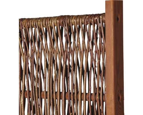 Weidenzaun-Element mit Holzrahmen