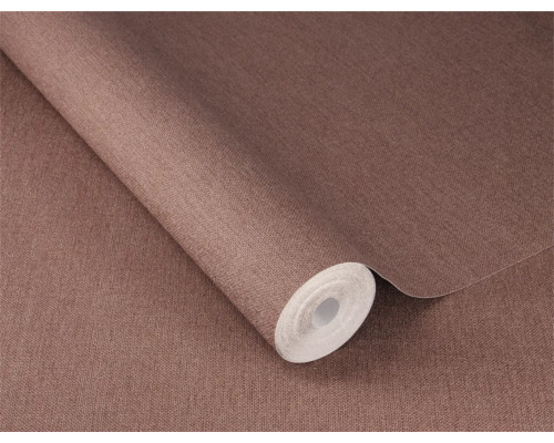 Un rouleau de papier peint textile brun.