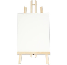 Chevalet en bois avec toile blanche