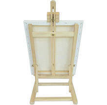 Holzstaffelei mit Leinwand von hinten