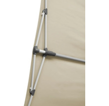 Vue détaillée d'un parasol avec armature et revêtement en tissu