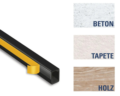 Kantenschutzprofil mit Klebeband zur Montage auf Beton, Tapete und Holz