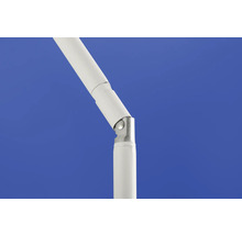 Detailaufnahme einer neigbaren, weißen Stange mit Verbindungsstück