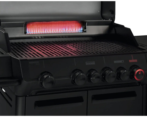 Barbecue à gaz avec grille et boutons de commande