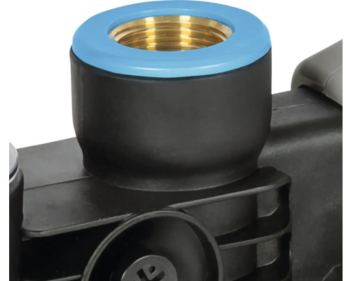 Vue détaillée d'un raccord avec raccord fileté