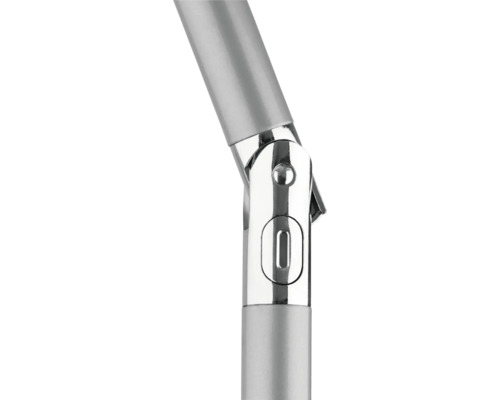 Detailansicht eines verstellbaren Verbindungsstücks aus Metall.