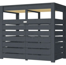 Cache-poubelle en bois pour deux poubelles