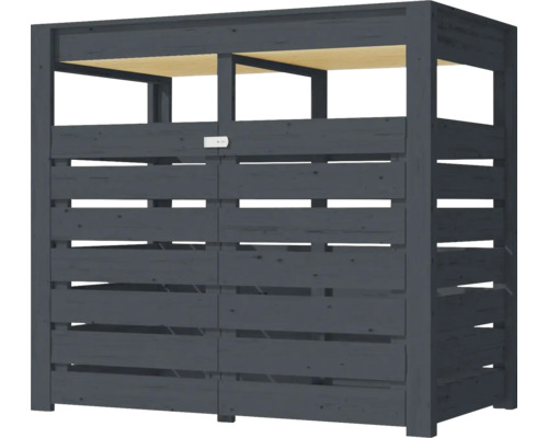 Cache-poubelle en bois pour deux poubelles