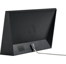 Rückseite eines digitalen Bilderrahmens mit Stromkabel