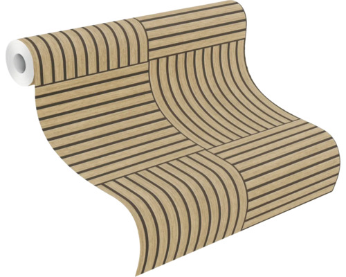 Tapetenrolle mit Holzpaneel-Optik