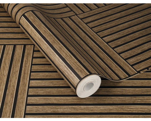 Tapete mit Holzplanken-Design