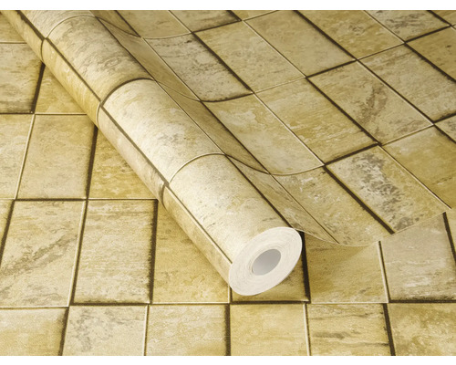 Tapetenrolle mit Steinmuster für die Wandgestaltung