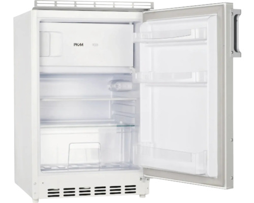 Geöffneter Kühlschrank mit Ablagen