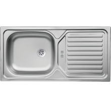 Spülbecken aus Edelstahl mit Abtropffläche