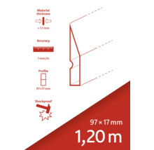Produktdetails Sockelleiste: Materialstärke, Genauigkeit, Profil, Stoßfestigkeit und Maße