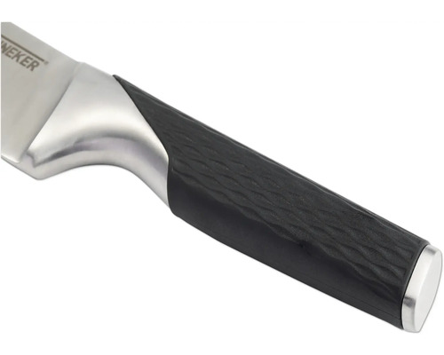 Manche d'un couteau de cuisine en acier inoxydable et plastique