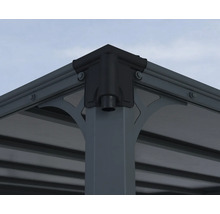 Vue détaillée d'un pavillon avec raccord d'angle