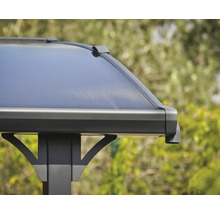 Detailansicht eines Pavillons mit Dach und Stützkonstruktion