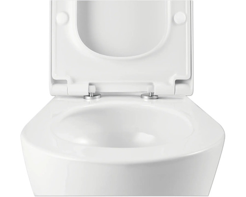 WC en céramique avec couvercle de toilette ouvert