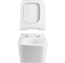 WC suspendu à fond creux blanc avec siège de WC ouvert