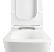 Cuvette de WC blanche avec abattant ouvert