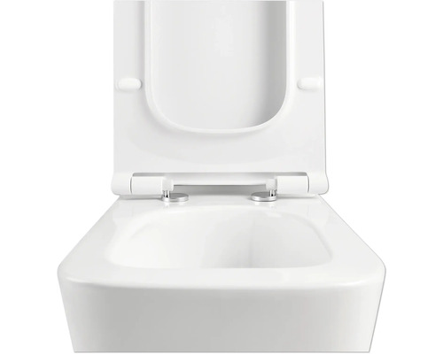 Cuvette de WC blanche avec abattant ouvert