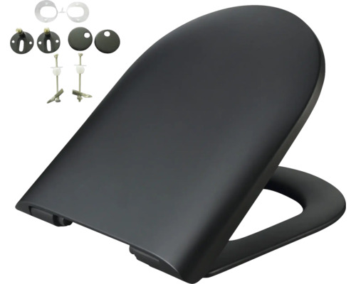 Abattant de WC en duroplaste avec matériel de fixation