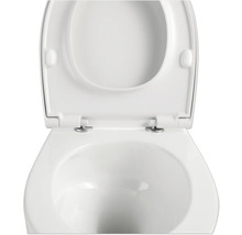 Weisse Toilette mit offenem Deckel für das Badezimmer