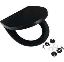 Abattant WC noir avec matériel de fixation