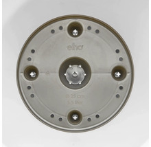 Dessous d'un pot de fleurs de 25 cm de diamètre et d'un volume de 5,5 litres