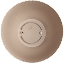 Dessous d'un pot de fleurs rond avec le logo Elho