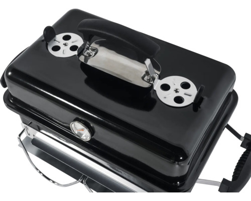 Barbecue portable au charbon de bois avec affichage de la température