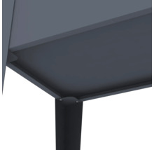 Vue détaillée du plateau de table et du pied de table