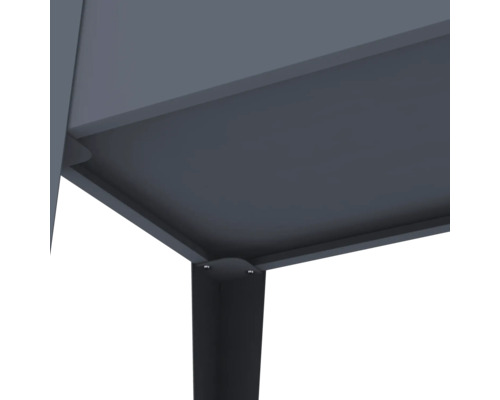 Vue détaillée du plateau de table et du pied de table