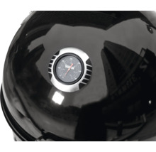 Vue détaillée d'un barbecue sphérique avec affichage de la température