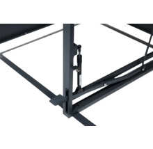 Detailansicht des Untergestells eines Tisches mit Hebemechanismus