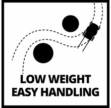 Symbol für geringes Gewicht und einfache Handhabung