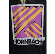 Hornbach Logo auf Textil mit gestreiftem Design