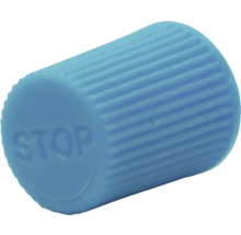 Capuchon en plastique avec l'inscription 'STOP'.