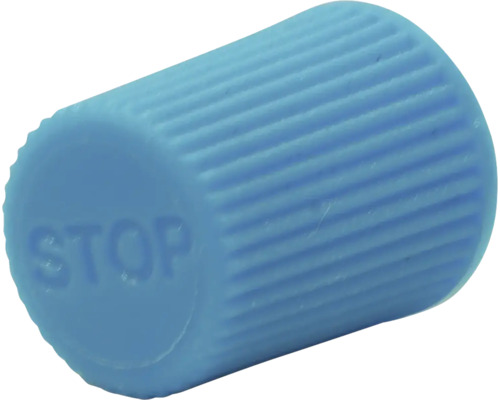 Capuchon en plastique avec l'inscription 'STOP'.