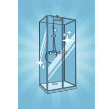 Duschkabine mit Duschkopf und Handbrause