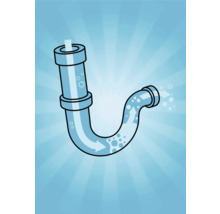 Image symbolique d'un siphon avec des flèches indiquant le sens de l'écoulement