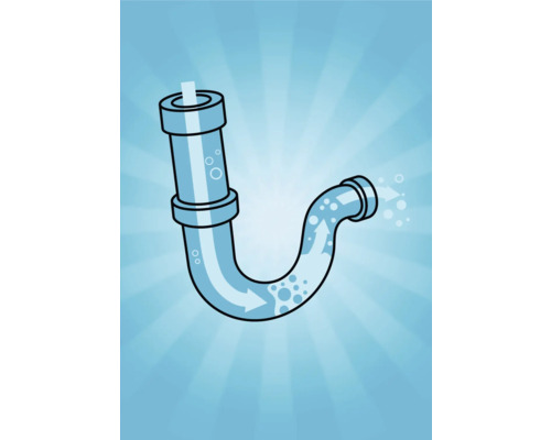 Image symbolique d'un siphon avec des flèches indiquant le sens de l'écoulement