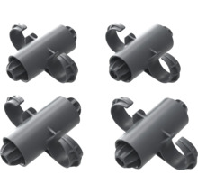 Quatre colliers de serrage gris pour la fixation de tuyaux