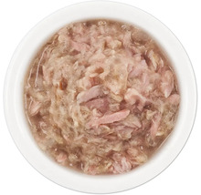 Katzenfutter mit Thunfisch in einer Schüssel