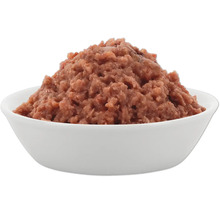 Nourriture humide pour chien dans un bol blanc