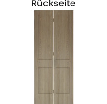 Rückseite einer Doppeltür mit Holzstruktur