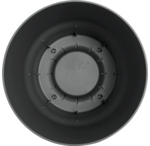 Vue intérieure d'un pot de fleurs rond en plastique avec le logo Elho