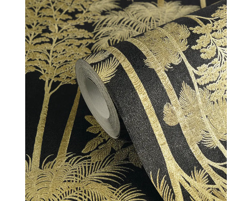 Rouleau de papier peint avec motif d'arbre sur fond sombre